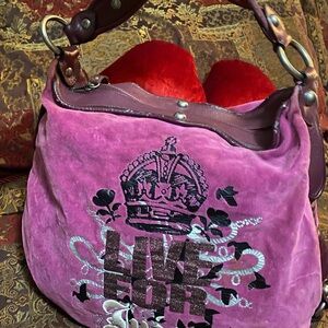 Juicy Couture Vintage Pink Velvet Tote Bag